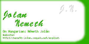 jolan nemeth business card